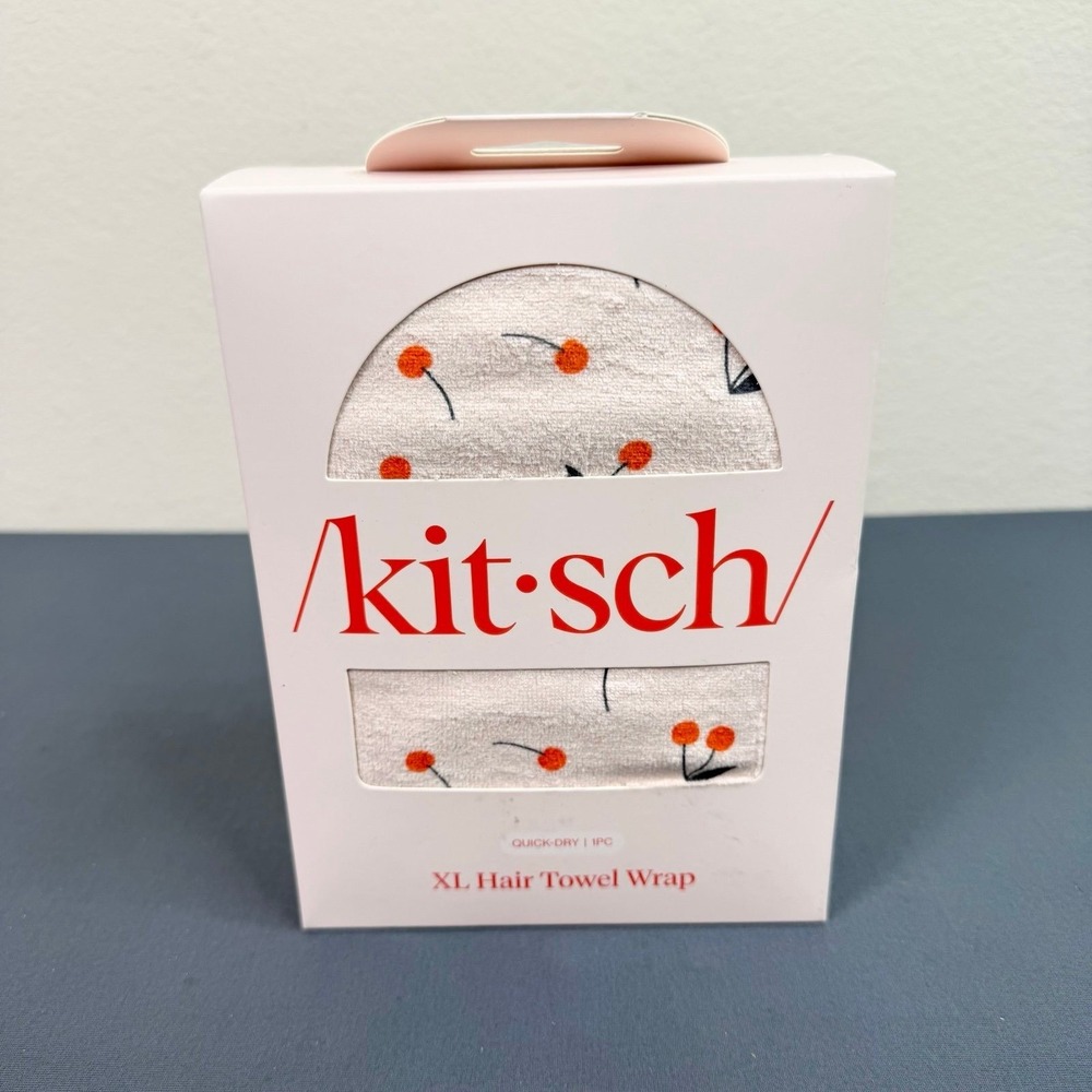 Kitsch Cherry Print XL Hair Towel Wrap Microfiber NEW